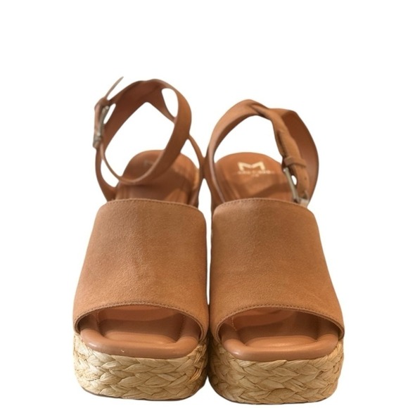 Marc Fisher LTD Nelly Espadrille Wedge Sandals Blush Suede Ankle Strap Size 8M - Picture 9 of 12